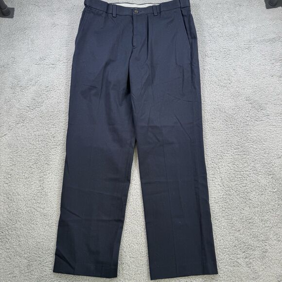 Eddie Bauer Pants Mens 34x31 Blue Straight Leg Flat Front Chino Cotton NWT - Picture 1 of 12